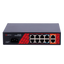 Safire Switch Hi-PoE - 8 porte PoE + 2 Uplink RJ45 - Ibrido 8x10/100Mbps + 2x10/100/1000Mbps - 6 Porte PoE+ 30W + 2 Porte Hi-PoE 60W - PoE Watchdog - Fino a 120W Potenza PoE totale