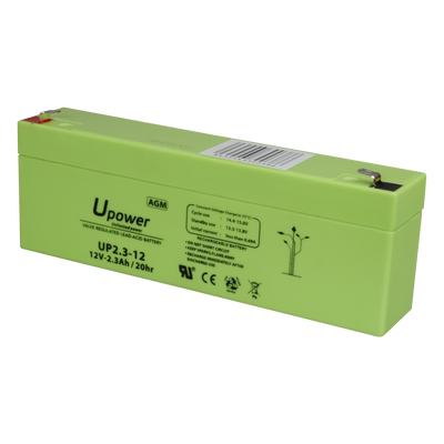 Upower - Rechargeable battery - AGM lead-acid technology - Voltage 12 V - Capacity 2.3 Ah - 66 x 178 x 35 mm/ 960 g - For backup or direct use
