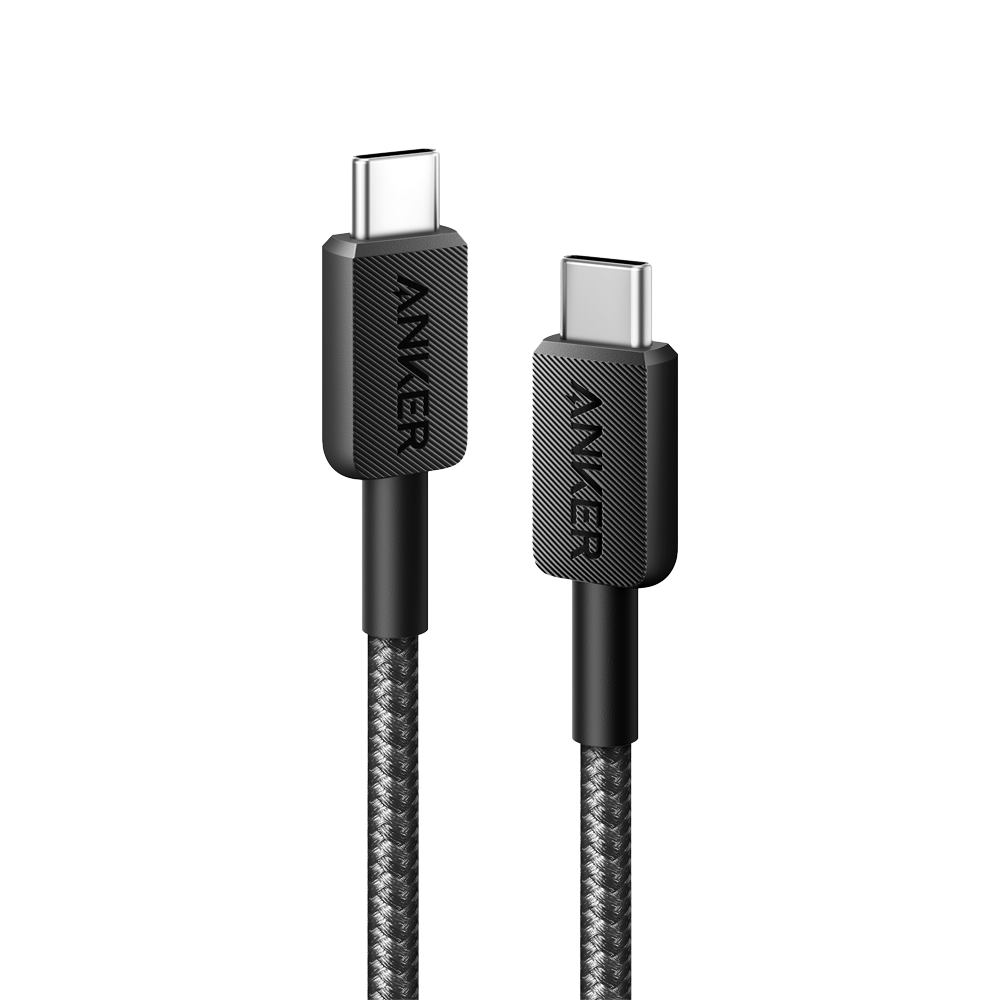 Anker - Cable USB2.0  - Carga rápida - USB-C a USB-C - Cable trenzado  - Longitud 0.9m | Color negro