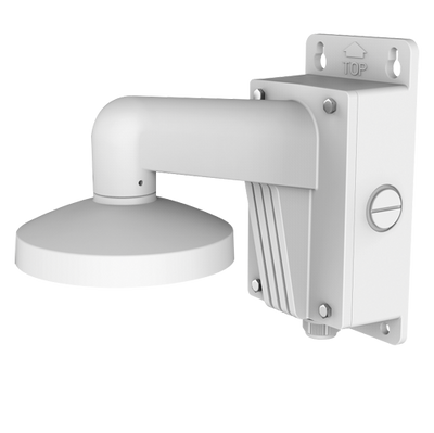 Staffa a parete - Scatola di giunzione - Adatto per esterni - Compatibile con Hiwatch Hikvision - Passacavo - Colore bianco