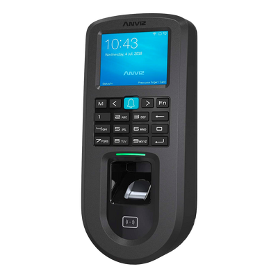 Lettore biometrico autonomo ANVIZ - impronte digitali, RFID e tastiera - 3000 registrazioni / 100000 registri - TCP/IP, WiFi, RS485, miniUSB, Wiegand 26 - Controllore integrato / PoE - Software Anviz CrossChex