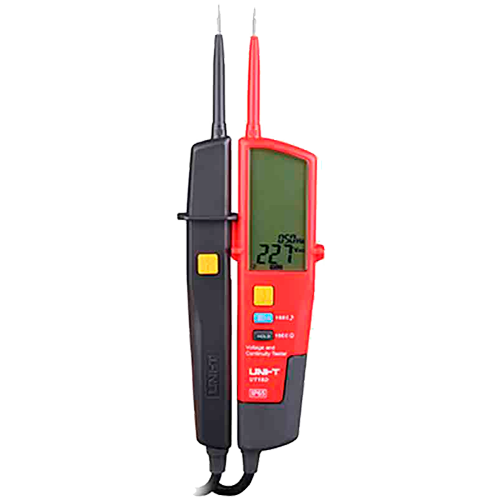 Non-contact AC/DC voltage detector - LCD display - High and low voltage modes up to 690 V - Acoustic warning and visible LED - Automatic shutdown - Waterproof IP65