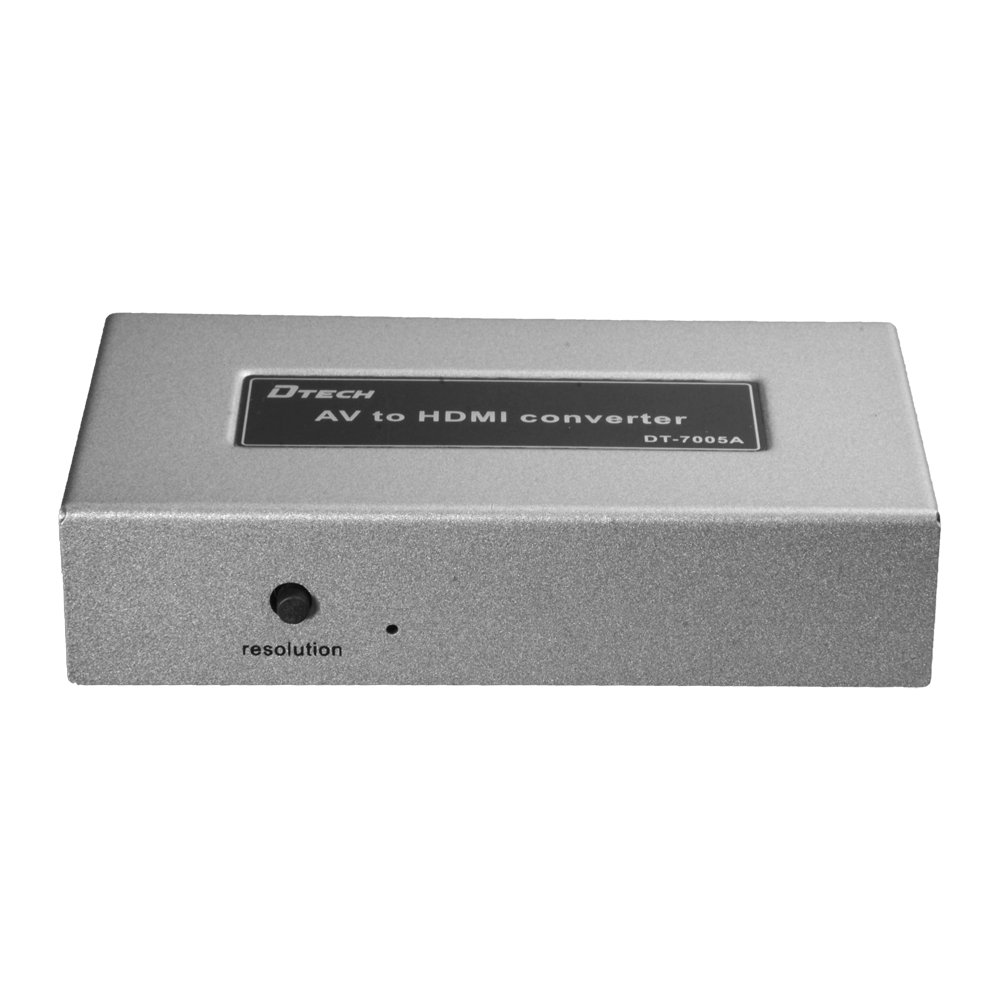 Convertitore AV a HDMI - 1 entrata AV - 1 uscita HDMI - Risoluzione uscita 1080p - Risoluzione di entrata video PAL / NTSC - Entrada Audio Stereo
