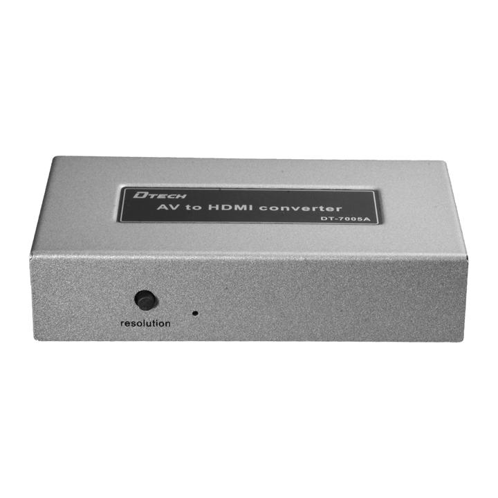 Convertitore AV a HDMI - 1 entrata AV - 1 uscita HDMI - Risoluzione uscita 1080p - Risoluzione di entrata video PAL / NTSC - Entrada Audio Stereo