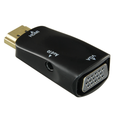 Adattatore HDMI a VGA+Audio - Passivo, non necessita di alimentazione - Converte una uscita00 HDMI in VGA+Audio - Risoluzione 1080p/720p - Ingresso HDMI - Uscita VGA+Audio