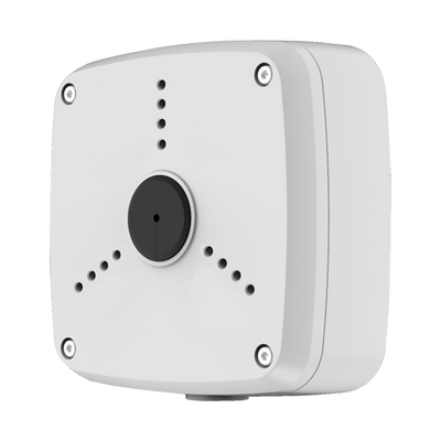 Scatola di giunzione - Per telecamere bullet o dome - Per esterni - Installazione a tetto o parete - Colore bianco - Passacavo