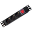 Power strip - Designed for standard 10" racks - 1U rack format - 3 outputs up to 250VAC / 16A max. - On/off switch - Overload reset button