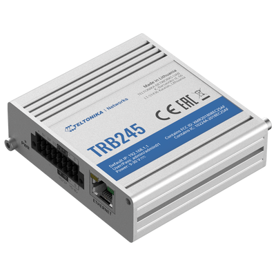 Teltonika Gateway 4G Industrial - 4G Cat 1 / 3G / 2G - RJ45 10/100Mbps port - RS232 and RS485 ports - Micro USB connector - Dual SIM