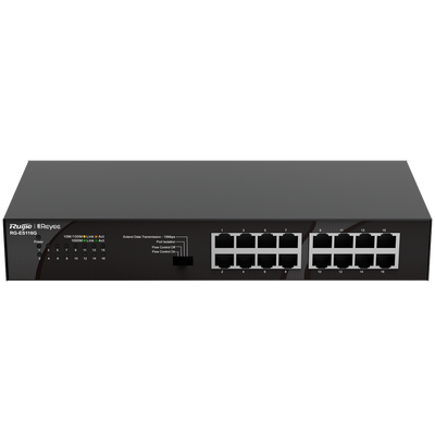 Reyee Switch da Tavolo - Alloggiamento in Metallo - Montaggio su rack - 16 porte RJ45 - Velocità 10/100/1000 Mbps - Plug and Play - Tecnologia a risparmio energetico