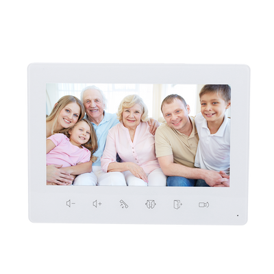 Video Intercom Monitor - 7" TFT Screen - Two-Way Audio - Analog 2-Wire - Touch Keypad - Surface Mount | White