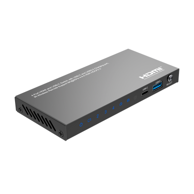 HDMI Switch - 3 Entradas HDMI - 1 entrada USB-C - 1 Salida HDMI  - Resolución 8K@60Hz - Control con mando a distancia