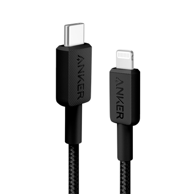 Anker - Cable USB2.0  - Carga rápida - USB-C a Lightning - Cubierta de nylon - Longitud 0.9m | Color negro