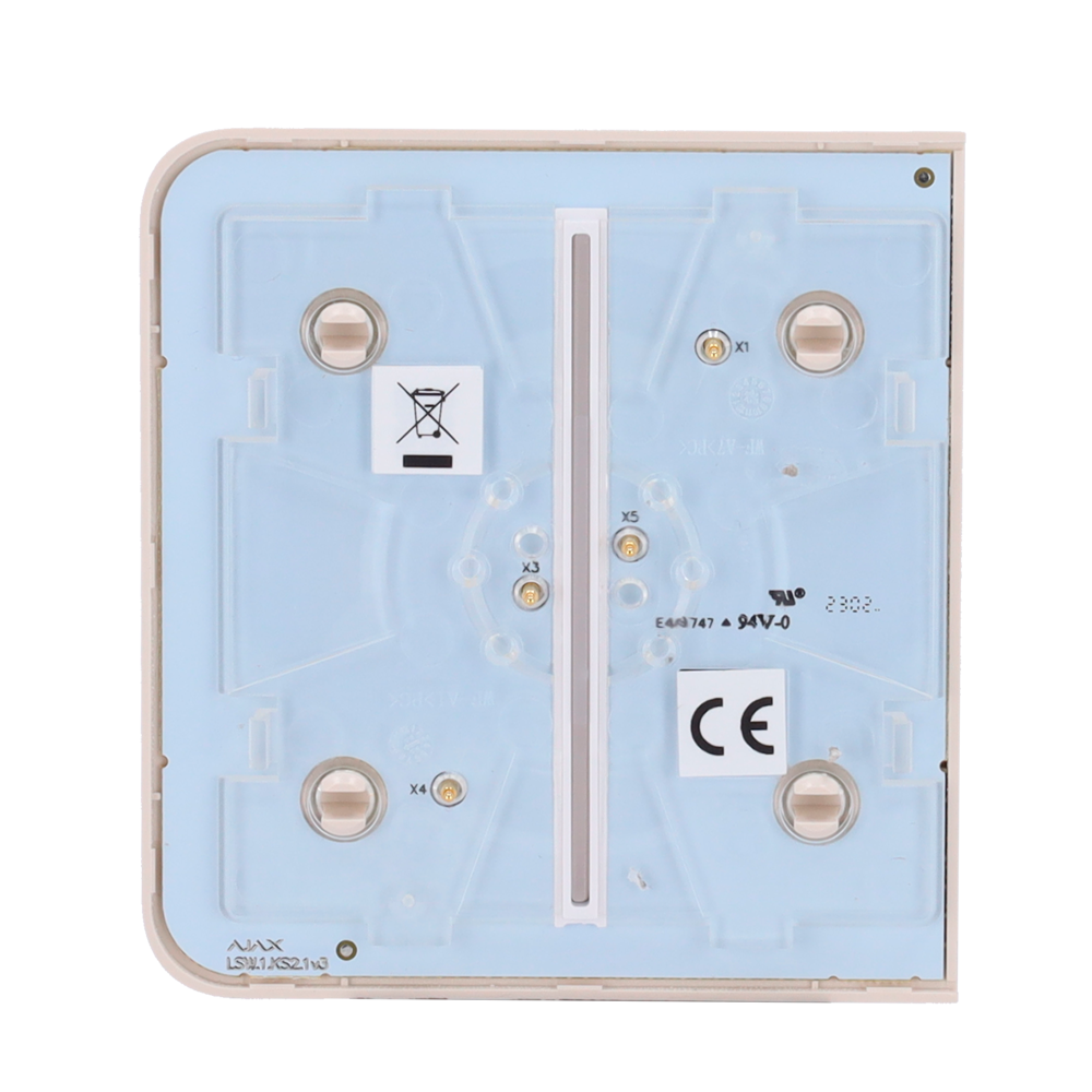 Ajax - LightSwitch SideButton - Pannello tattile per doppio interruttore della luce - Compatibile con AJ-LIGHTCORE-2G - Retroilluminazione a LED - Pannello tattile laterale senza contatto - Colore avorio