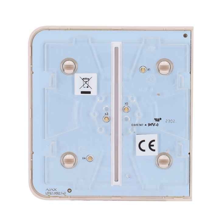 Ajax - LightSwitch SideButton - Pannello tattile per doppio interruttore della luce - Compatibile con AJ-LIGHTCORE-2G - Retroilluminazione a LED - Pannello tattile laterale senza contatto - Colore avorio