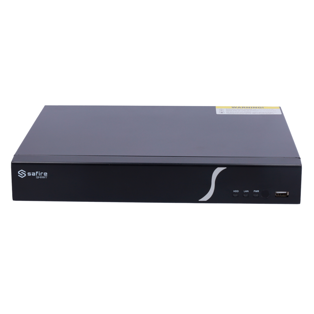 Safire Smart - Grabador de vídeo NVR para cámaras IP gama B1 - Vídeo 4 CH PoE 40W / Compresión H.265 - Resolución hasta 8Mpx / Ancho de banda 40Mbps - Salida HDMI 4K y VGA - Soporta eventos VCA de cámaras IP / Función POS