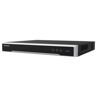 Hikvision - Gama PRO - Grabador NVR IP de 8 CH - Resolución máxima 8Mpx@1ch - Ancho de banda de 80 Mbps también | Soporta 2 discos duros - Detección de movimiento 2.0 4 canales
