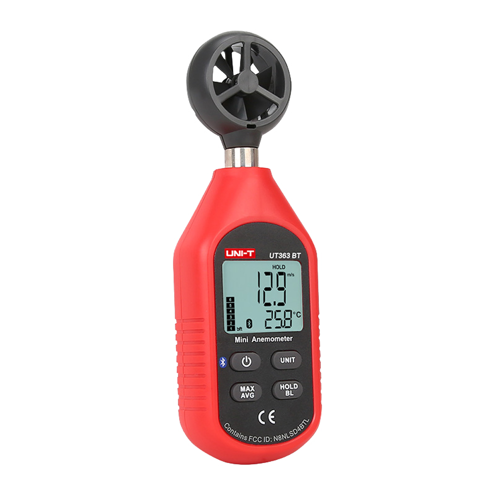 Portable Split Type Anemometer - High Accuracy Wind Speed ​​Sensor - Temperature Sensor - Auto Power Off - Connect to APP via Bluetooth - Backlit LCD Display