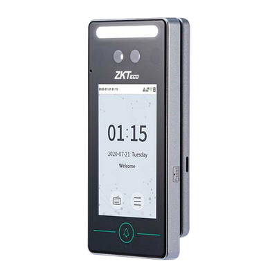 Control de acceso y asistencia - Reconocimiento facial, palma, tarjeta EM y PIN - 800 rostros | 150.000 registros - Pantalla táctil TFT de 4" | TCP/IP y WiFi - Compatible con el software ZKBioAccess IVS - Software ZKBioTime 8 2 dispositivos incluidos