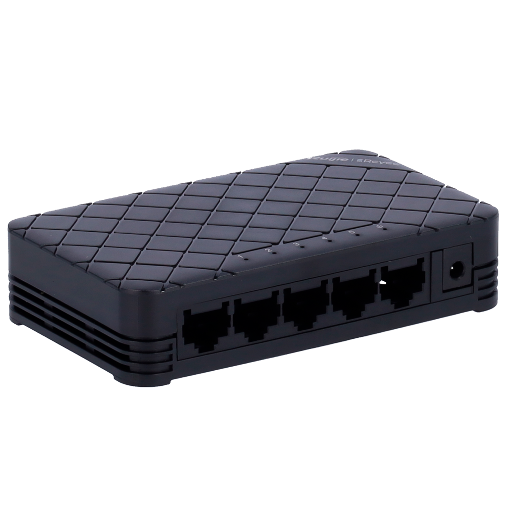 Switch de Escritorio Reyee - Carcasa de Plástico - 5 Puertos RJ45 - Velocidad 10/100/1000 Mbps - Plug and Play - Tecnología de Ahorro de Energía