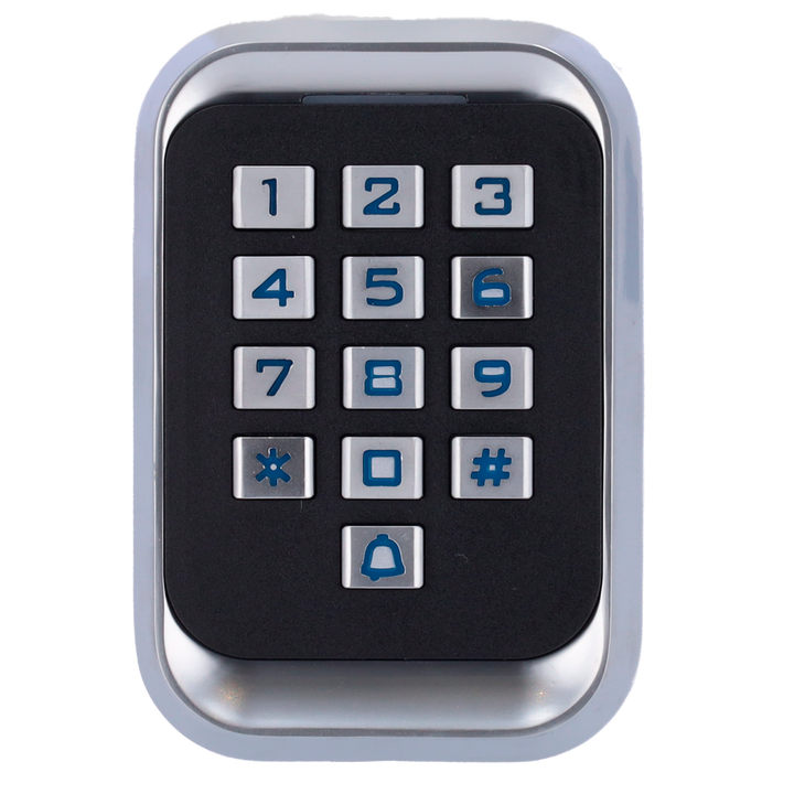 Standalone access control - Access via EM card and PIN - Relay and bell output - Wiegand 26 - Time control - Suitable for indoors