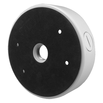 Scatola di giunzione per la telecamera di posizionamento - Alluminio - 60 mm (Al) x 140 mm (diametro base) - Colore bianco - Staffa di montaggio laterale mobile - Per telecamere dome - Adatto per esterni - Acciaio e policarbonato