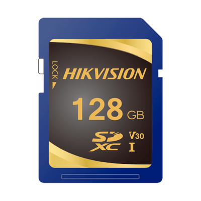 Scheda di memoria Hikvision - Capacità 128 GB - Classe 10 U3  - Fino a 3000 cicli di scrittura - Velocità di lettura 95 MB/ di scrittura 85 MB/s  - Formato SDXC