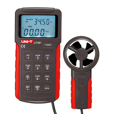 Split Type Anemometer - High Accuracy Wind Speed ​​Sensor - Temperature Sensor - Auto Power Off | Memory - Maximum and Minimum Values ​​- Backlit LCD display