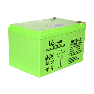 <span style="text-align: left;">Upower - Rechargeable battery - AGM lead-acid technology - Voltage 12 V - Capacity 12.0 Ah - 101 x 151 x 98/ 3800g - For backup or direct use</span>