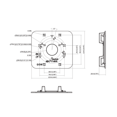 Bracket for poles/lampposts - For bullet or dome cameras - Diameter 80~150 mm - Suitable for outdoor use - Cable gland - Black color