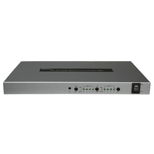 Moltiplicatore di segnale HDMI - 4 entrate HDMI - 2 uscite HDMI - Fino a 4K (entrata e uscita) - Lunghezza massima in uscita 15 m - Alimentazione DC 5 V