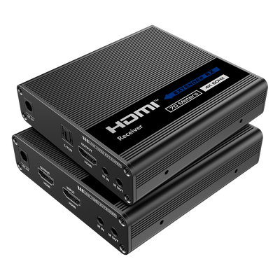 Extender attivo HDMI - Trasmettitore e ricevitore - Distanza 60 m - Su cavo UTP Cat 6 - Fino a 4K - Alimentazione DC 5 V