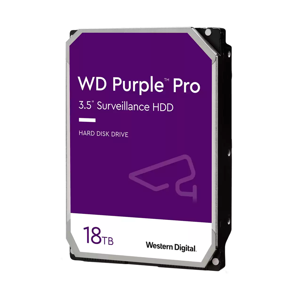 Hard Disk Western Digital - Capacità 18 TB - Interfaccia SATA 6 GB/s - Modello WD181PURP - Speciale per Videoregistratori - Da solo o installato su DVR