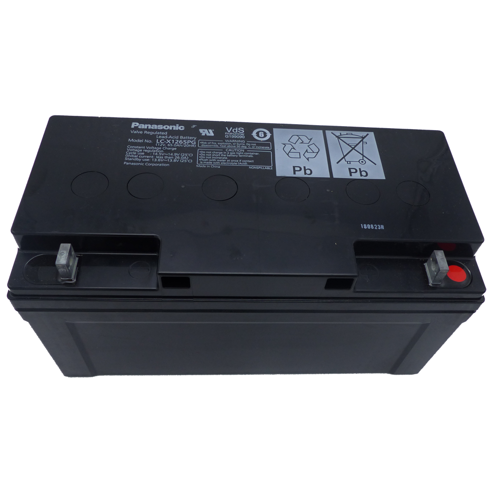 Panasonic - Batteria ricaricabile - Tecnologia piombo-acido AGM - Voltaggio 12 V / Capacità 65 Ah - 175 x 350 x 166 mm / 23.5 kg - Per backup o uso diretto