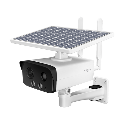 Telecamere Bullet 4G - 1/3" 4MP progressive CMOS - Lente 2.8 mm / WDR - Include pannello fotovoltaico per uso autonomo - Include una batteria al litio ricaricabile - Waterproof IP67