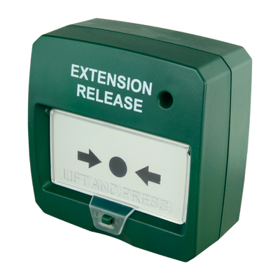 Pulsante di reset - Specifico per pannello antincendio - Estinzione manuale - Indicatore LED - Installazione in superficie - Riattivato manualmente o con chiave