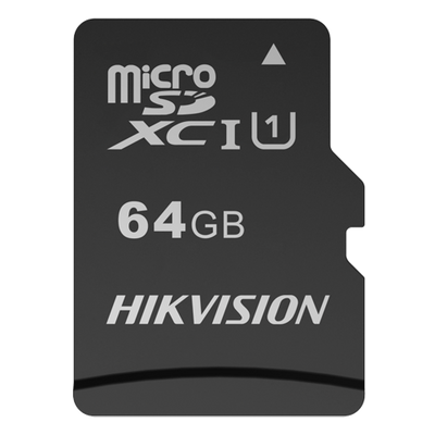 Hikvision memory card - 64GB capacity - Class 10 U1 - Up to 300 write cycles - FAT32 - Ideal for mobiles, tablets, etc