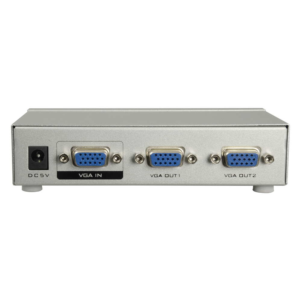 Moltiplicatore di segnale VGA - 1 ingresso VGA - 2 uscite VGA - VGA, SVGA, XGA, Multisync - Distanza ai monitor: 65 metri - Alimentazione DC 5 V