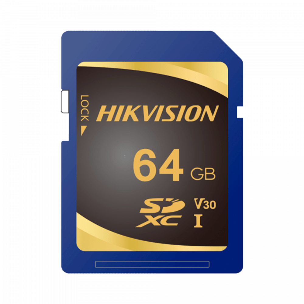 Scheda di memoria Hikvision - Capacità 64 GB - Classe 10 U3  - Fino a 3000 cicli di scrittura - Velocità di lettura 95 MB/ di scrittura 55 MB/s  - Formato SDXC