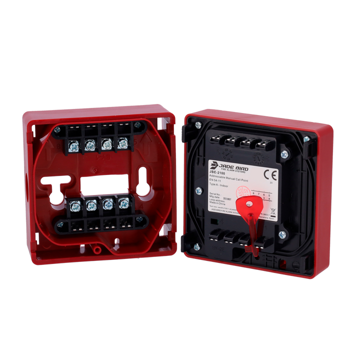 Indicatore LED anteriore - Resettabile - Contatto pulito ausiliario - Base con terminali  - Indirizzo programmabile - Certificato EN 54-11