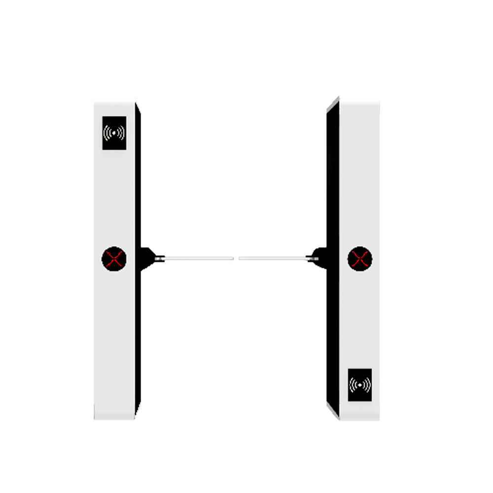 Torniquete de acceso bidireccional - Puerta batiente acrílica - Horarios, alarmas y modos de apertura - Dimensiones de paso 600mm | Motor sin escobillas - Fabricado en acero inoxidable pintado - Compatible con sistemas de terceros