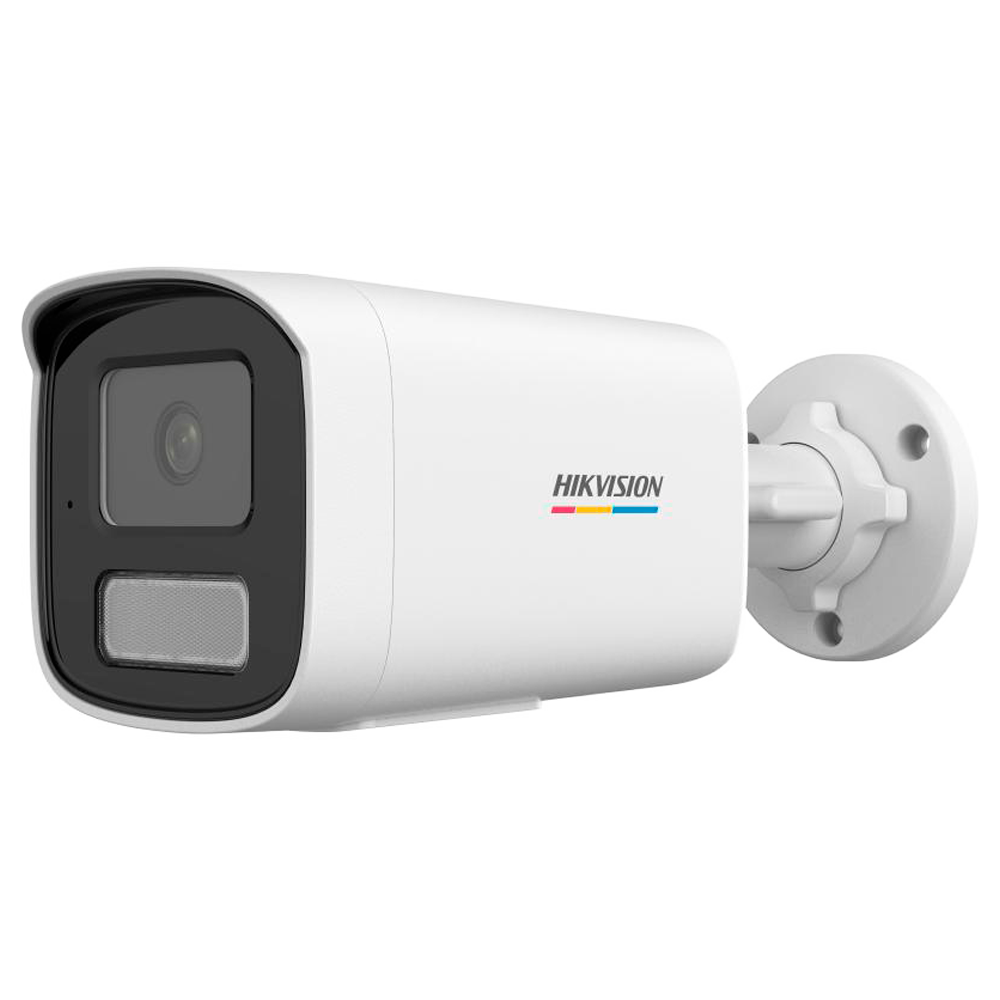 Hikvision - Cámara Bullet IP gama Value - Resolución 4 Megapíxel (2560x1440) - Lente 4 mm | ColorVu | Micrófono integrado - Luz híbrida 50 m | PoE IEEE802.3af  - Detección de movimiento 2.0 | IP67