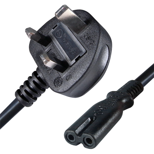 Cavo per collegare - Connettore QT2 - Compatibile con spine inglesi 3 PINES - Fusibile di protezione - 250VAC / 13A MAX - 140cm lungo - Innowatt