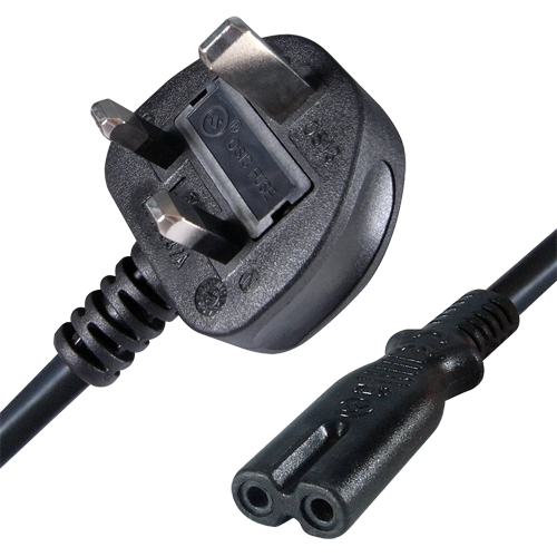 Cable to connect - QT2 connector - Compatible with 3 PINES UK plugs - Protection fuse - 250VAC / 13A MAX - 140cm long