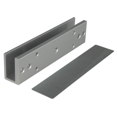 Perfil en U para ventosas - Compatible con YF-280XX - Apertura tanto exterior como interior - Para puertas de cristal sin marco - Espesor de cristal entre 8-15mm - Fabricado en duraluminio