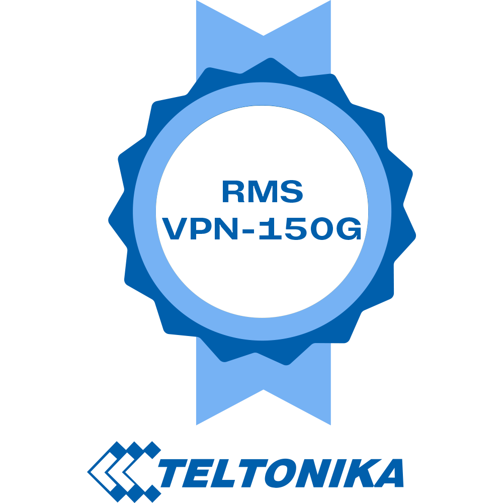 Pack de 150 Gb de tráfico RMS Connect y RMS VPN - Configura y Monitorea en remoto Router Teltonika - Gestión Telnet / SFTP / SSH / HTTP / HTTPS - 1 Licencia permite gestión de 150 Gb por 10 años - Comparte entre dispositivos de una cuenta RMS - Licencia v