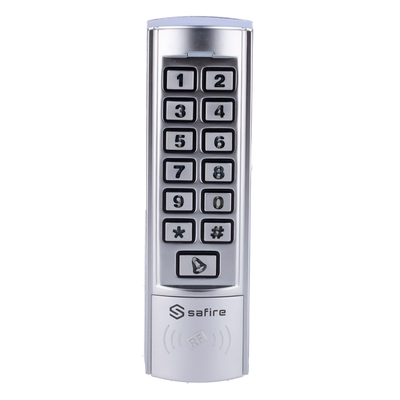 Autonomous access control - Access via EM and PIN card - Switch on relay, button and tone - Wiegand 26 | Compact design - Time control - Suitable for outdoors IP68