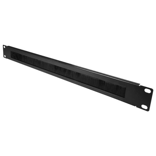 Pannello spazzola - Misura massima 1U - Adatto per rack - Robusto e resistente - Colore nero - Fabbricato in metallo