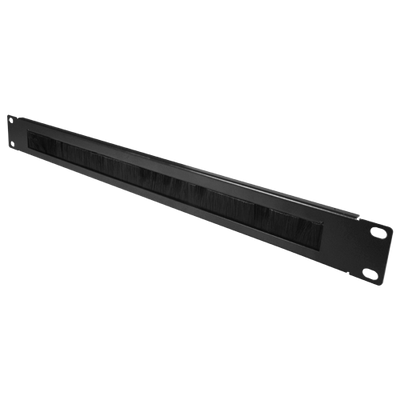 Brush panel - Maximum size 1U - Suitable for racks - Robust and resistant - Black color - Made of metal