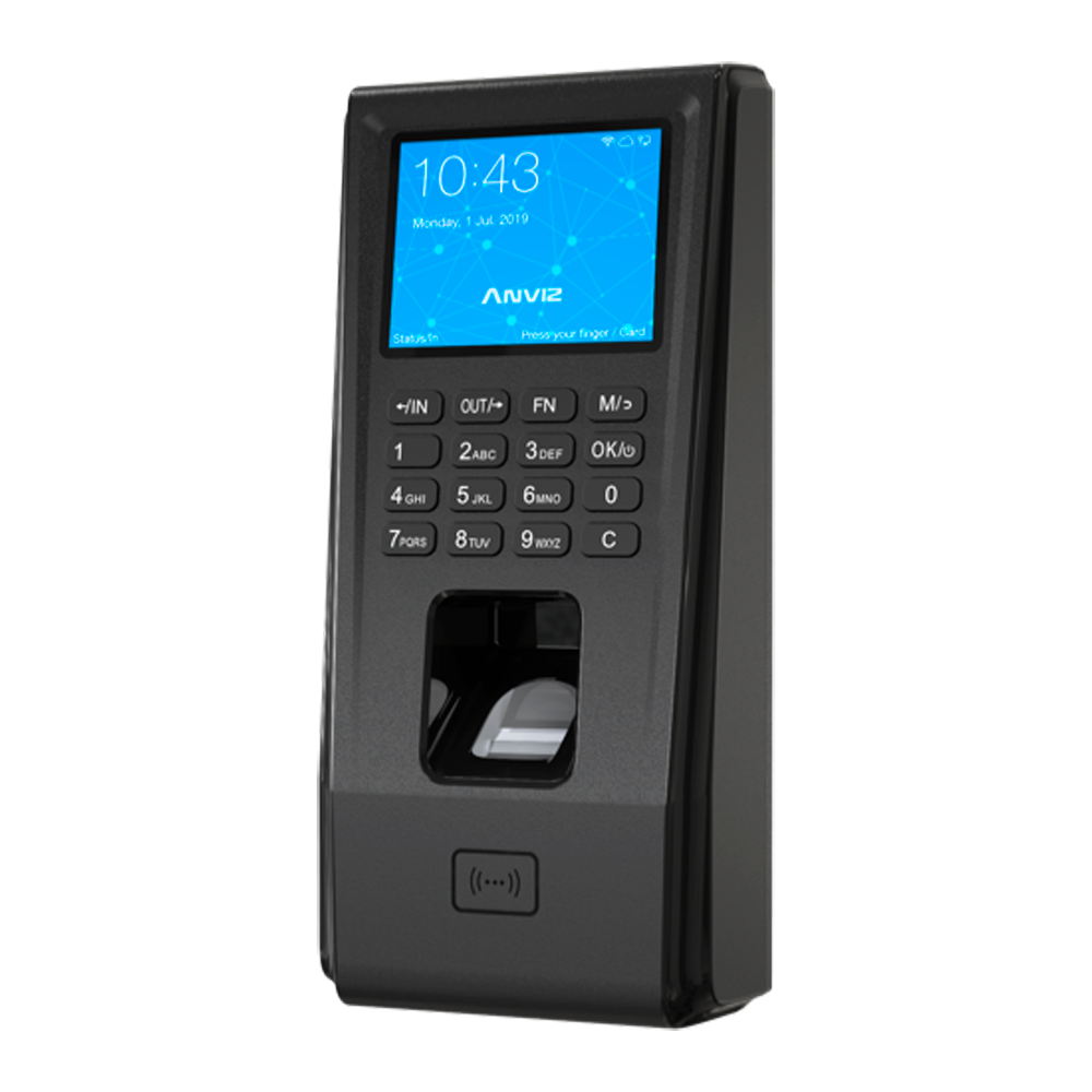 ANVIZ standalone biometric reader - fingerprints, RFID and keyboard - 3000 registrations / 50000 records - TCP/IP and Wiegand 26 - Integrated controller - Anviz CrossChex software