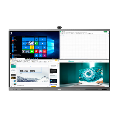 Monitor interattivo HISENSE 65" 4K  - Trasmissione wireless - Risoluzione 3840x2160 - Ingressi HDMI, DP, OPS, LAN, USB, Type-C - Angolo di visione di 178° - Microfono e Altoparlanti integrati